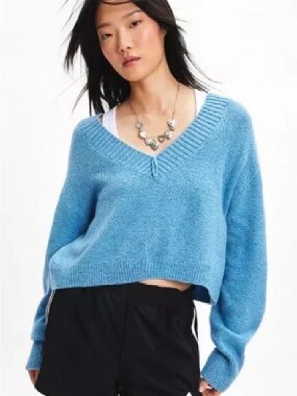 BDG blue cropped sweater